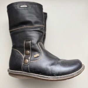 Remonte Black Boots with Knit Cuff - Wear long mid calf or short ankle - Size 7